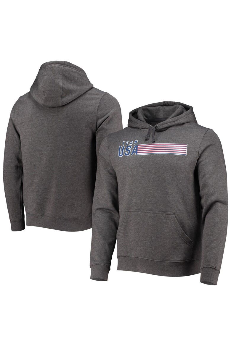 Men's Fanatics Branded Charcoal Team USA Repeat Fitted Pullover Hoodie, Main, color, Charcoal
