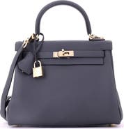 Pre-Owned Hermes Kelly Handbag Verso Swift with Permabrass Hardware 25