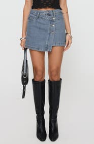 Princess Polly Denis Asymmetric Denim Skirt