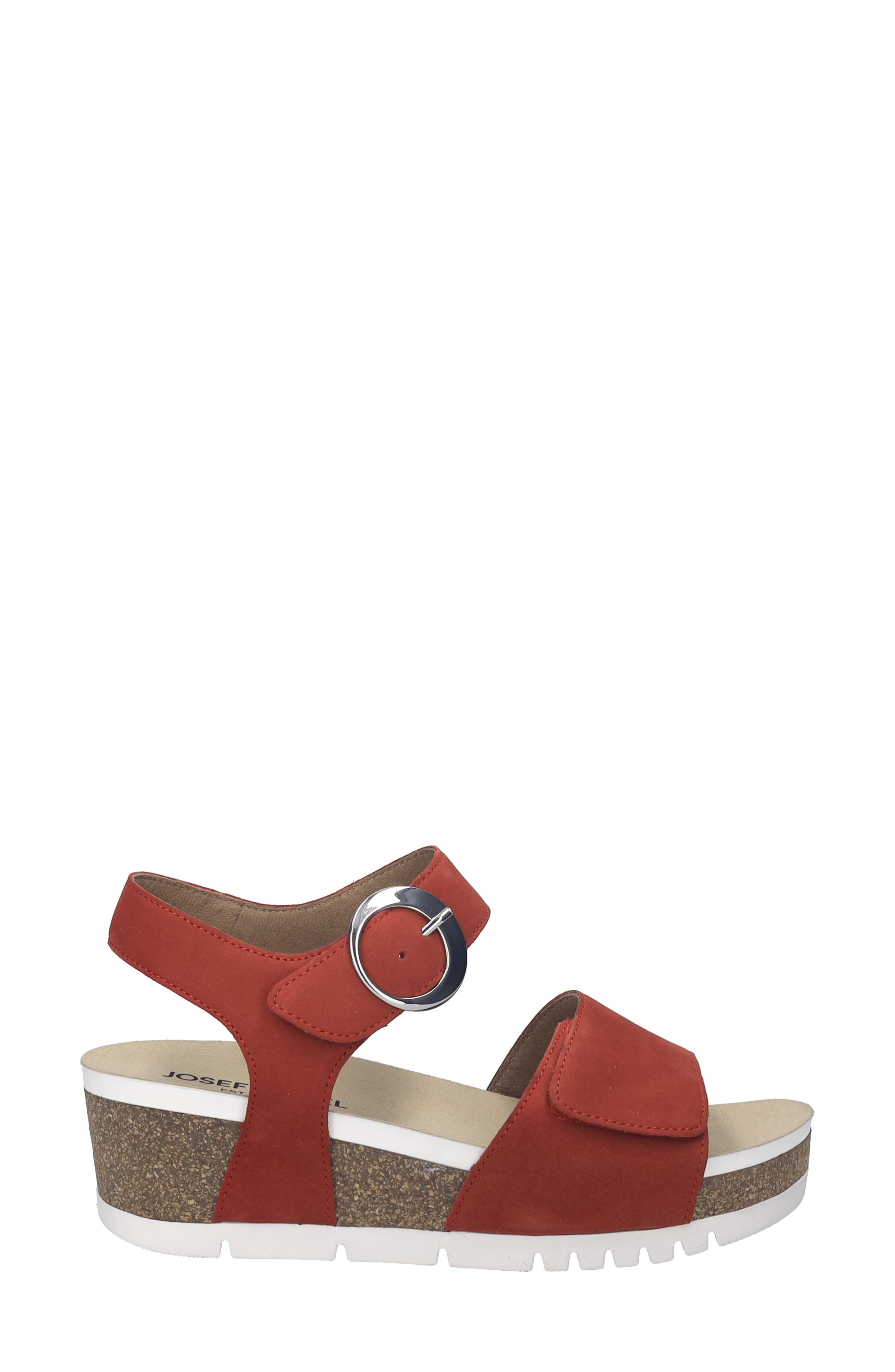 Quinn 16 Wedge Sandal, Alternate, color, RED NUBUCK