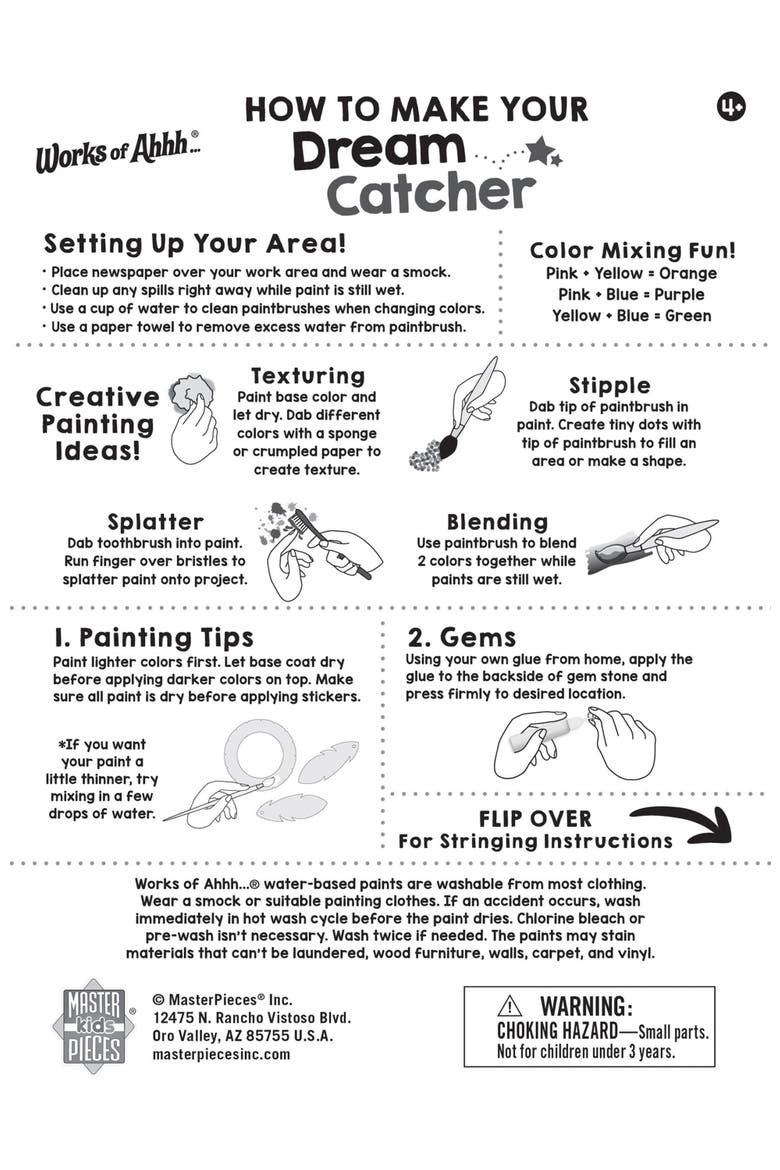 Dream Catcher Wood Craft & Paint Kit, Alternate, color, Multicolor