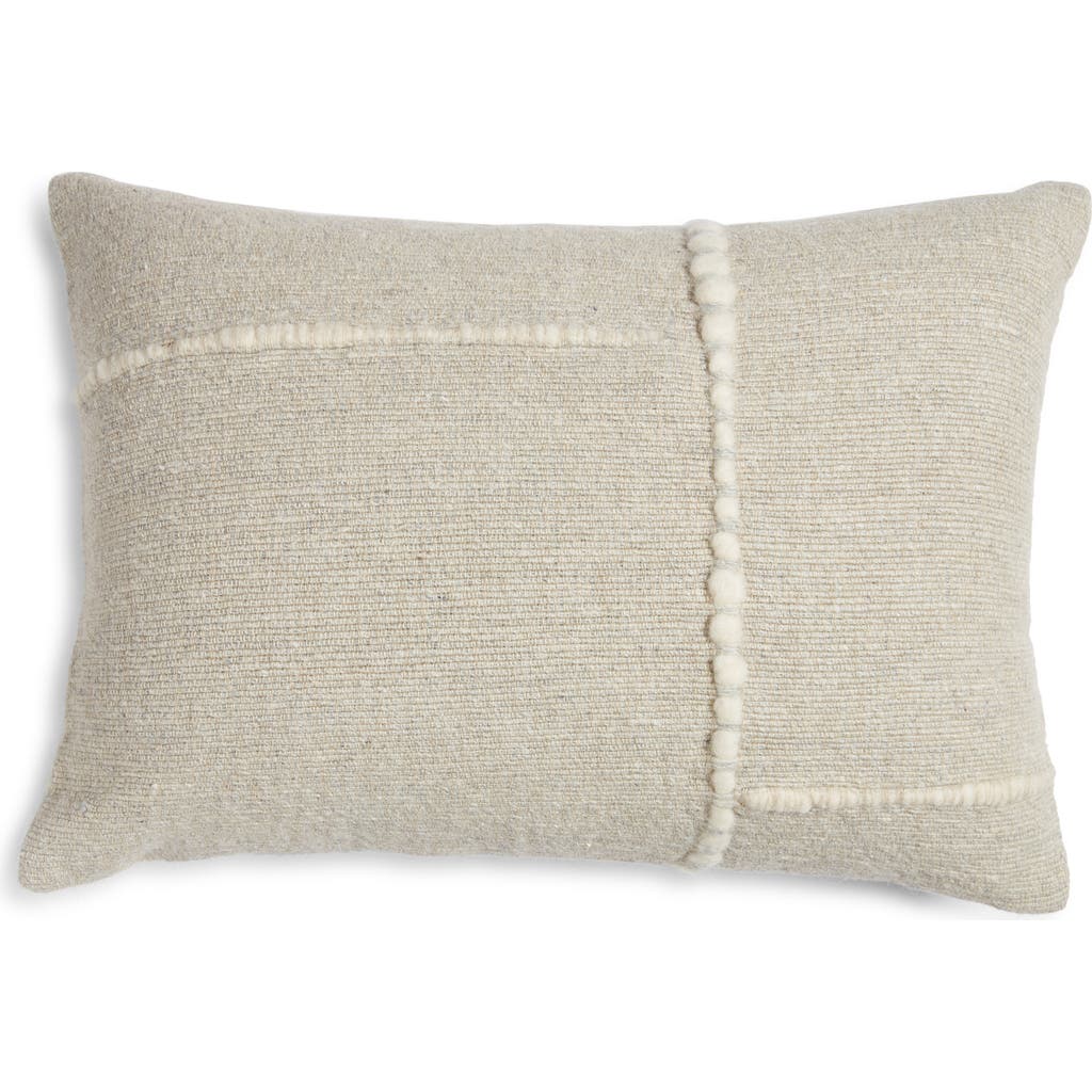 Nordstrom Textured Wool & Linen Blend Accent Pillow In Beige Oatmeal