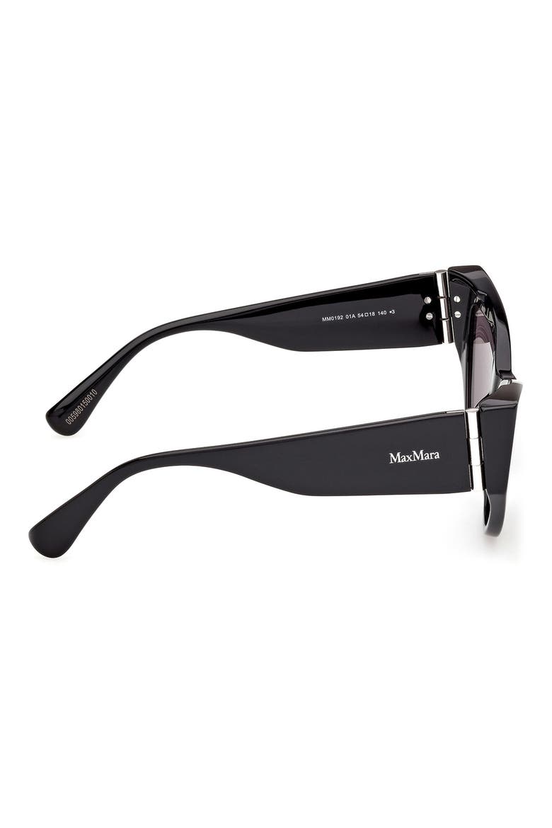 54mm Cat Eye Sunglasses, Alternate, color, SHINY BLACK / SMOKE LENSES
