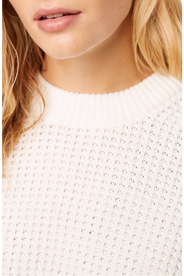 Luna Mozart Waffle Knit Cotton Sweater, Alternate, color, SUMMER WHITE