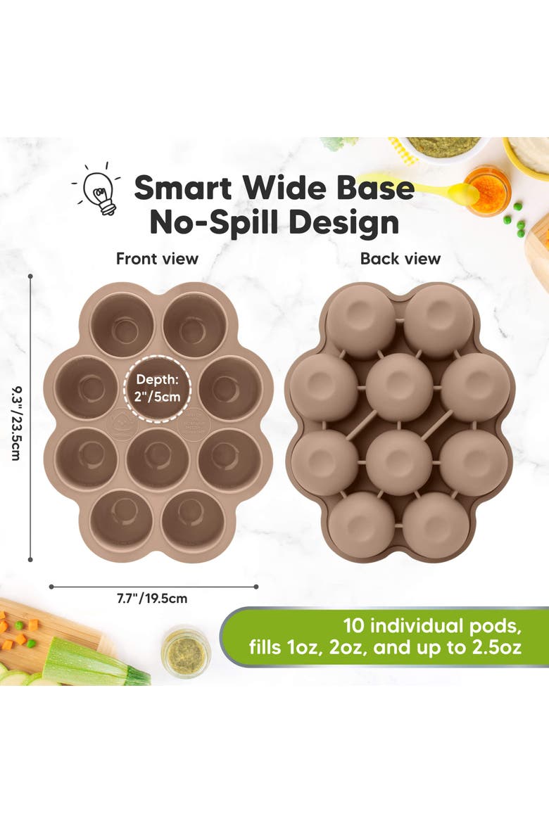 Prep Silicone Baby Food Tray, Alternate, color, Chai Latte/Sage