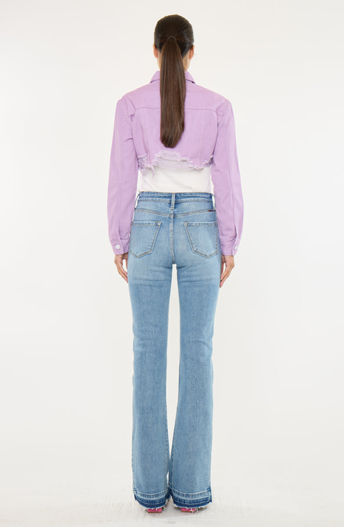 Kancan Aimmes High Rise Flare Jeans In Blue