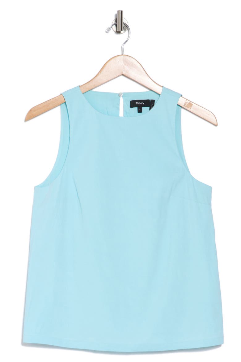 Sleeveless Linen Blend Top, Alternate, color, CYAN