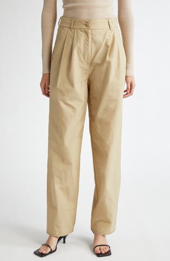 Saks Potts Lele Baggy Straight Leg Pants In Oat