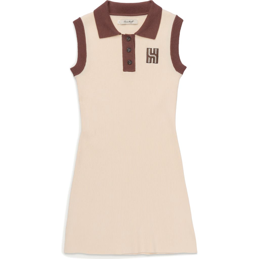 Honor The Gift Rib Polo Sweater Minidress In White