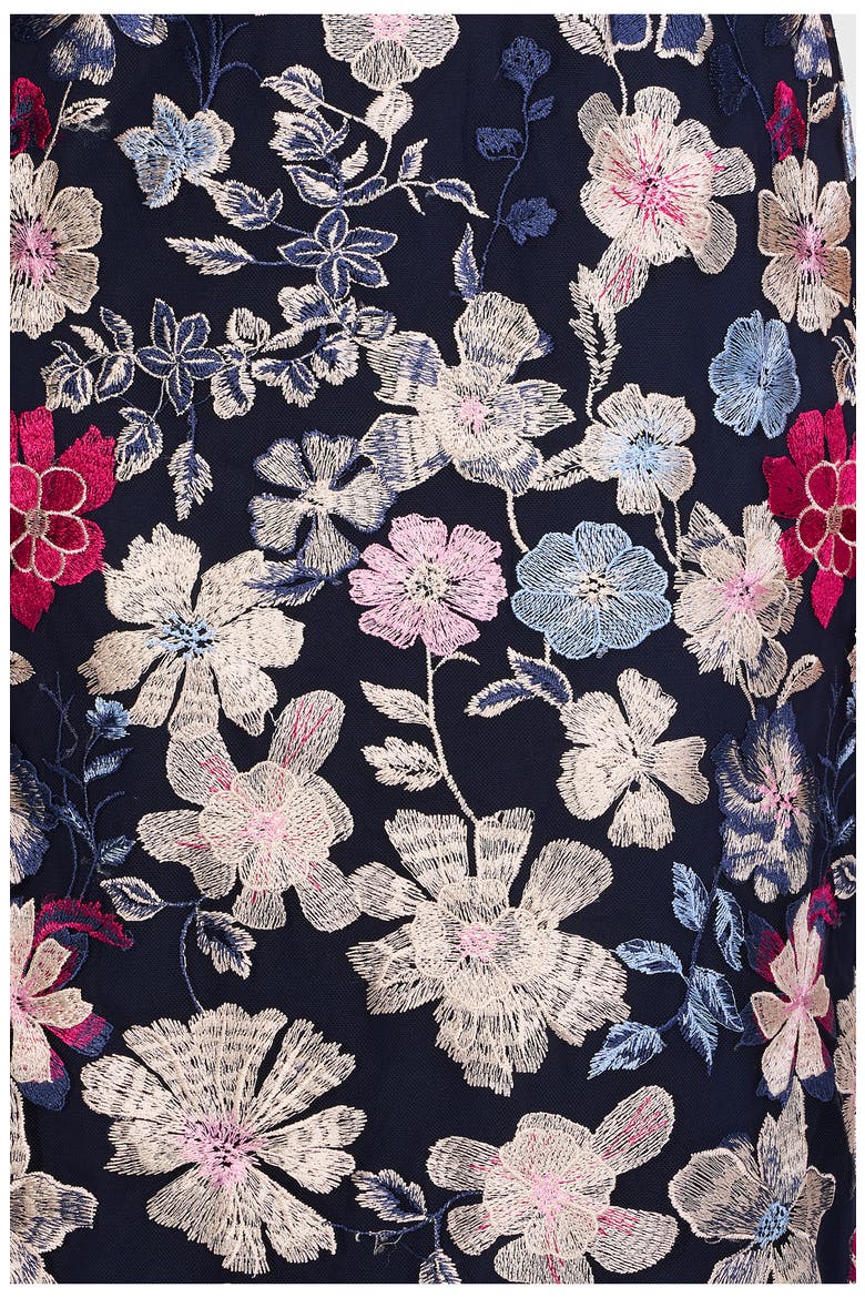Magnolia Floral Embroidery Gown, Alternate, color, NAVY MULTI