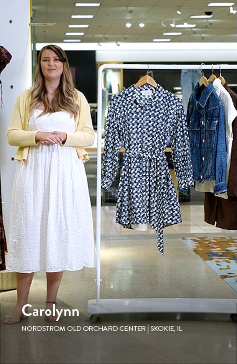 Collette Long Sleeve Organic Cotton Mini Shirtdress, sales video thumbnail