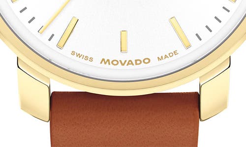 Movado Bold Access Leather Strap Watch, 34mm
