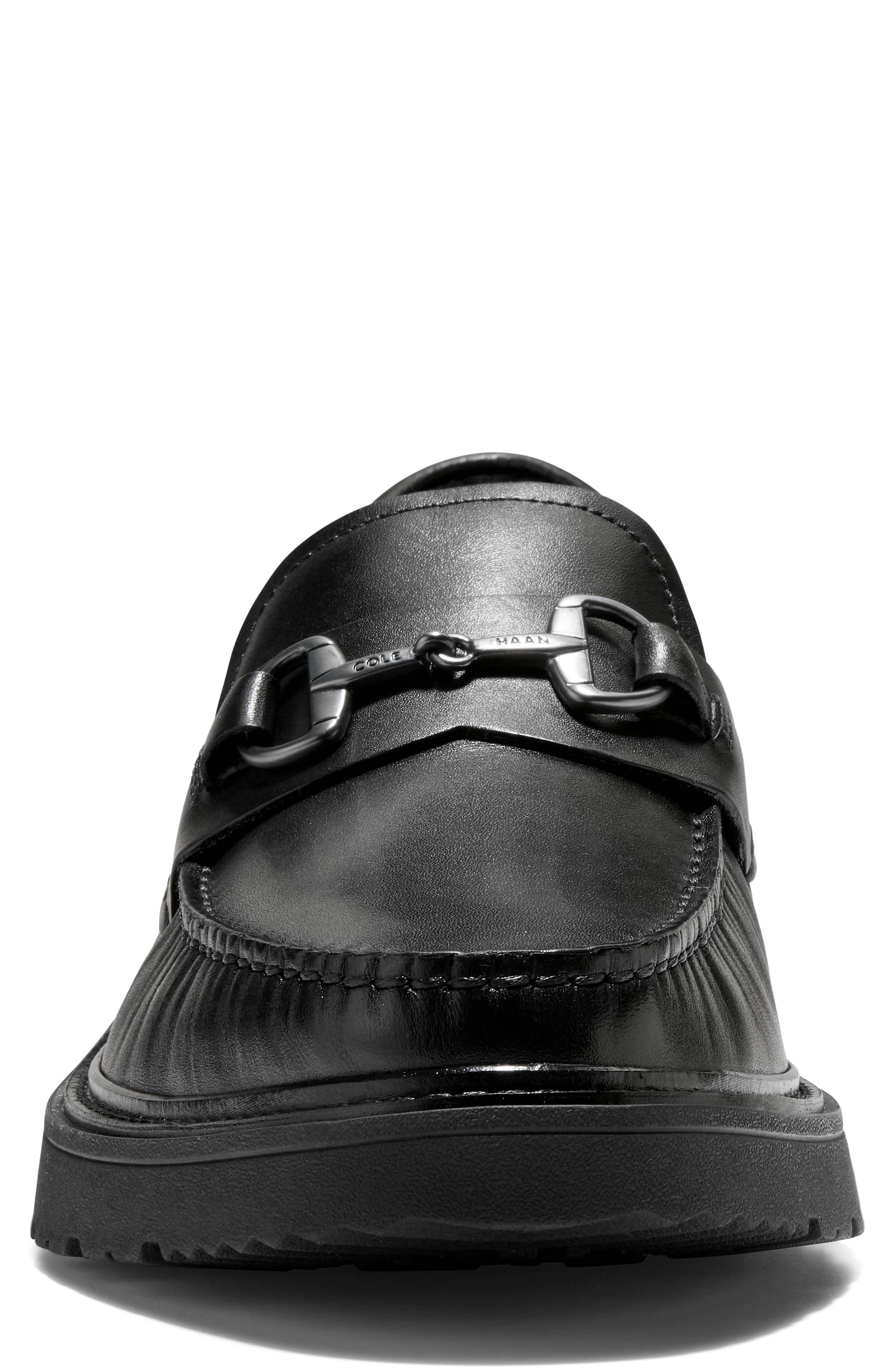 Broome Grand Lug Sole Bit Loafer, Alternate, color, BLACK / BLACK