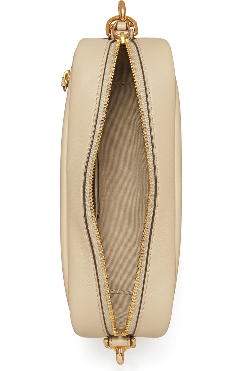 Tory Burch Mini Miller Soft Leather Crossbody Bag, Alternate, color, Light Stone
