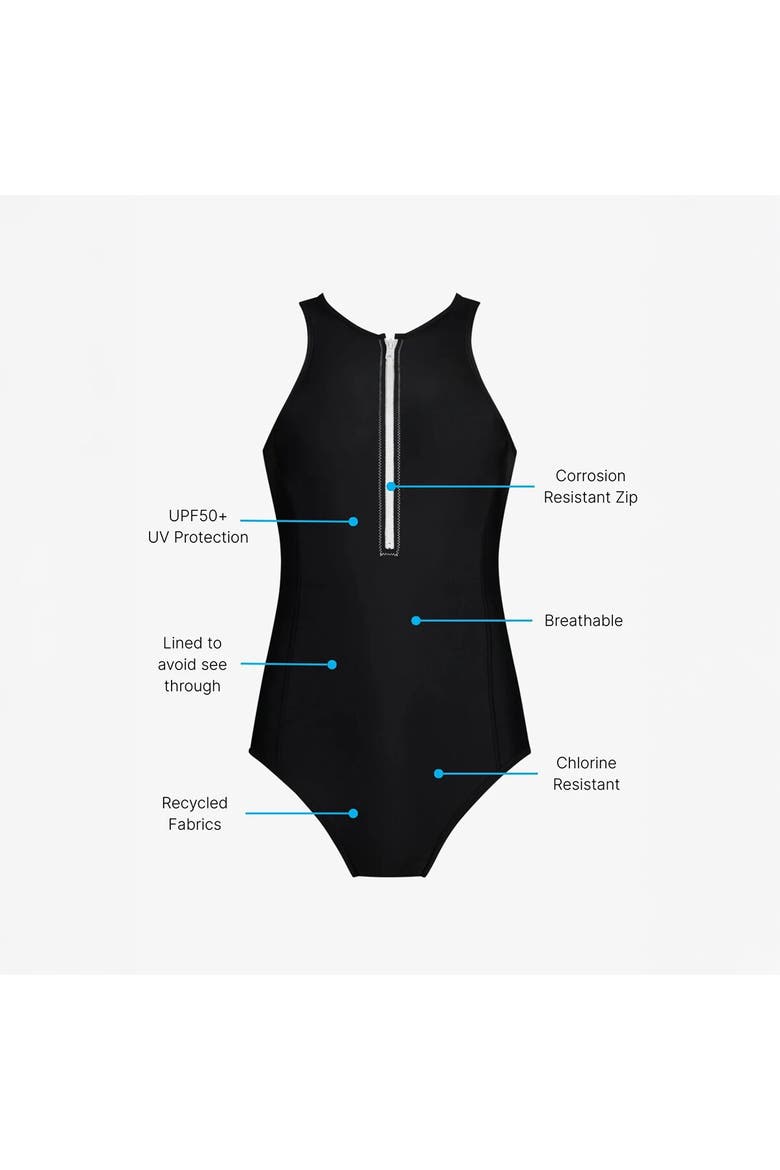 Yemaya Full Coverage One-Piece Swimsuit - Women's, Alternate, color, Black/White