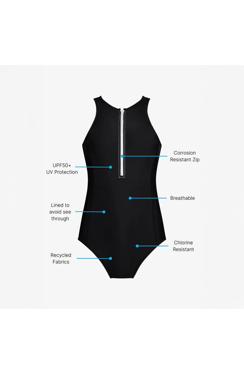 Wallien Yemaya Full Coverage One-Piece Swimsuit - Women's, Alternate, color, Black/White