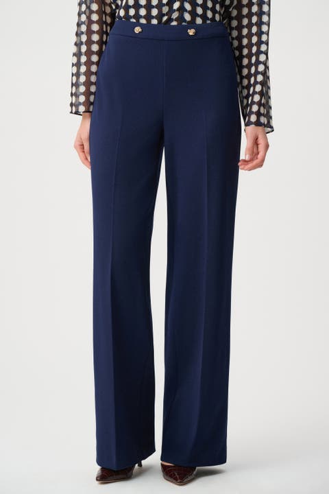 Scuba Crepe Wide Leg Pull-On Pants