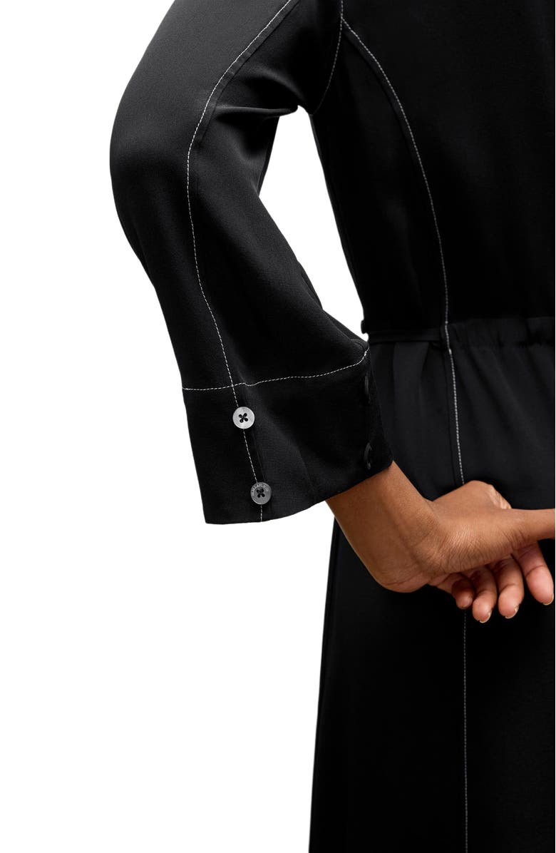 M.M.LaFleur Pepper Dress - Washable Silk Top Stitch, Alternate, color, Black