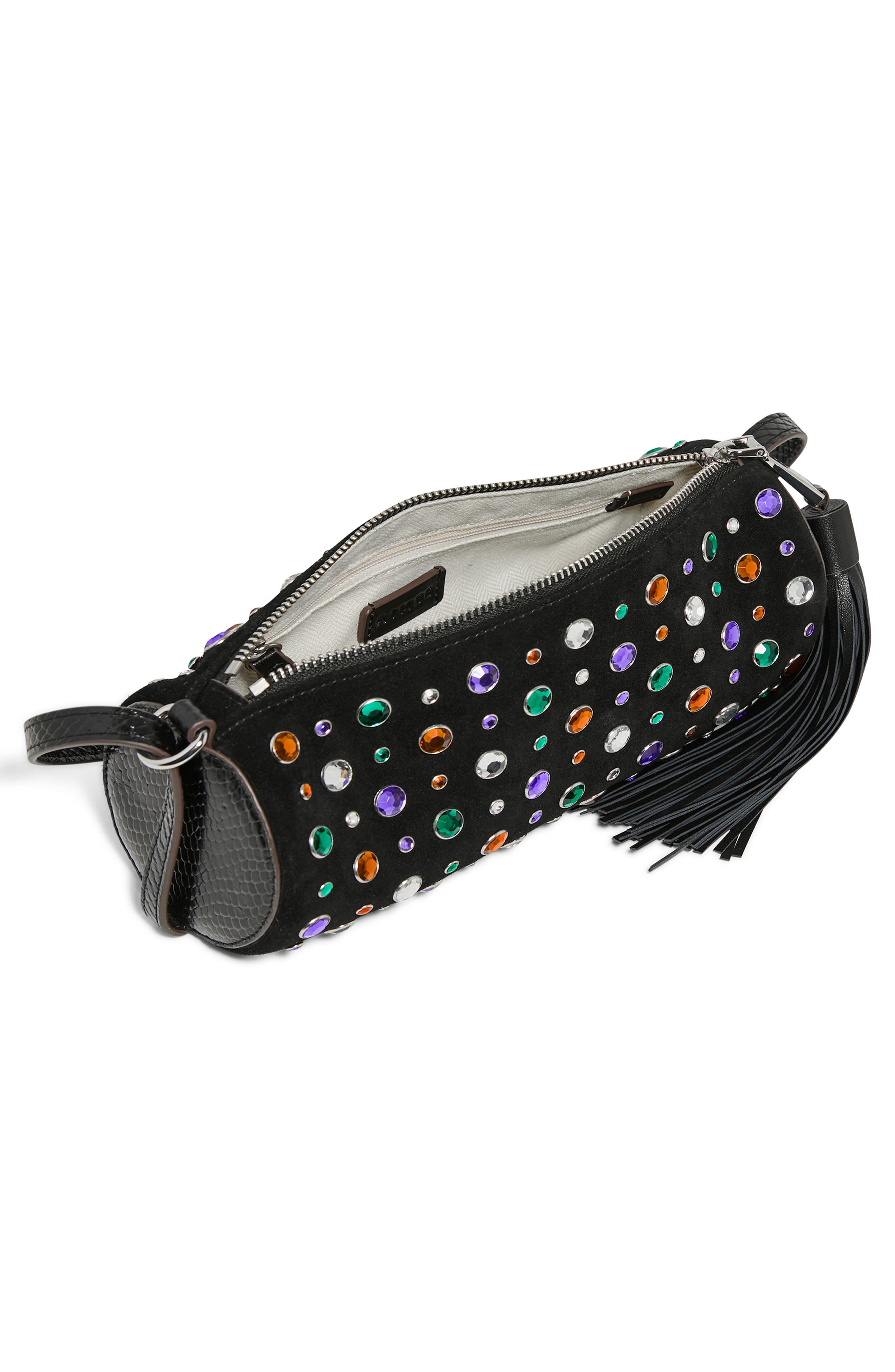 AIMEE Barrel Leather Shoulder Bag, Alternate, color, Multi Jewels
