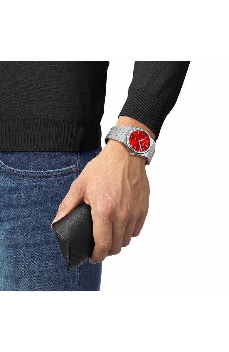 Tissot PRX Bracelet Watch, 40mm, Alternate, color, Red