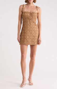 Beivy Floral Open Stitch A-Line Minidress