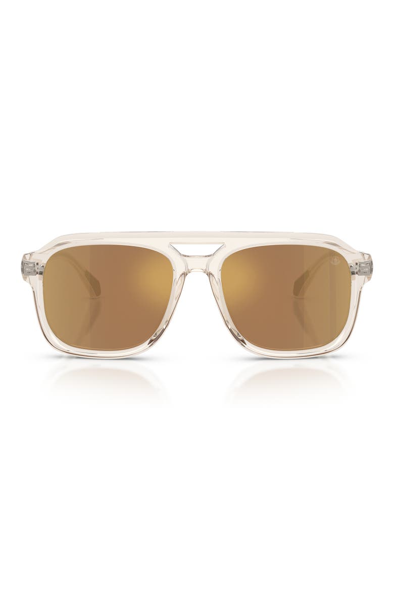 Vantos 56mm Polarized Mirrored Pillow Sunglasses, Main, color, BUTTER / BROWN MIRROR GOLD