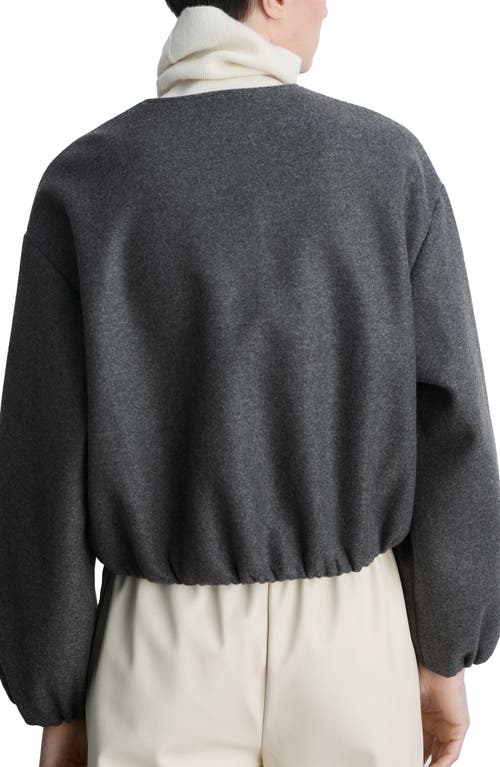 Mango Gathered Waist Bomber Jacket In Grey