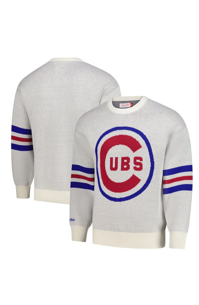 Mitchell & Ness Men's Mitchell & Ness Cream Chicago Cubs Retro Pullover Sweater, Alternate, color, Cream