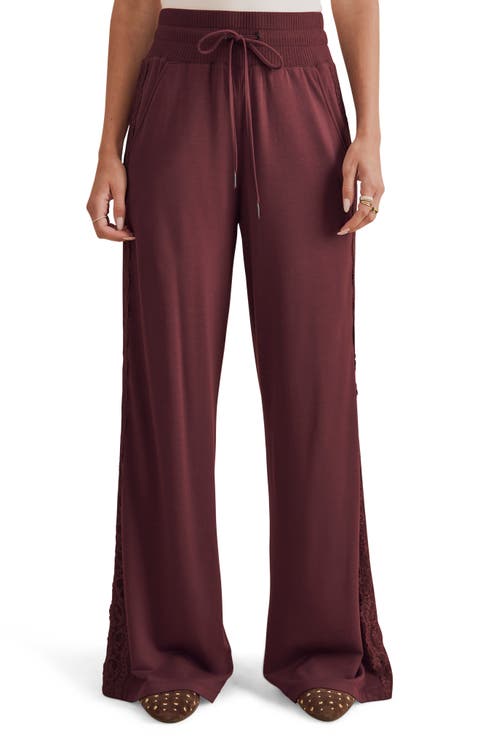 Lace Trim Drawstring Pants