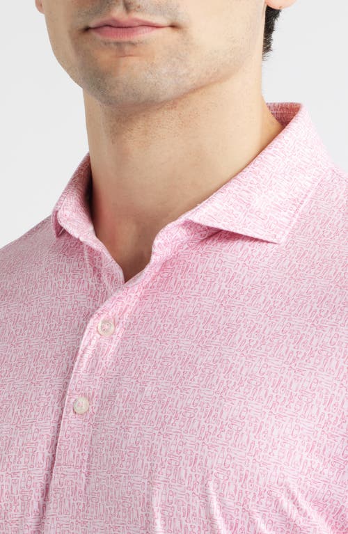 Johnnie-o Popping Tops Beverage Opener Print Featherweight Performance Polo In Pink