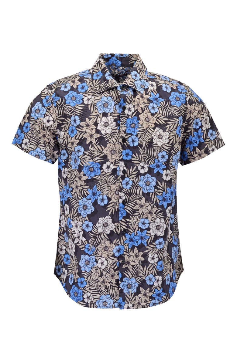 Lords of Harlech Tropical Mix Mens Printed Button Up Shirt, Alternate, color, Tropical Mix Black