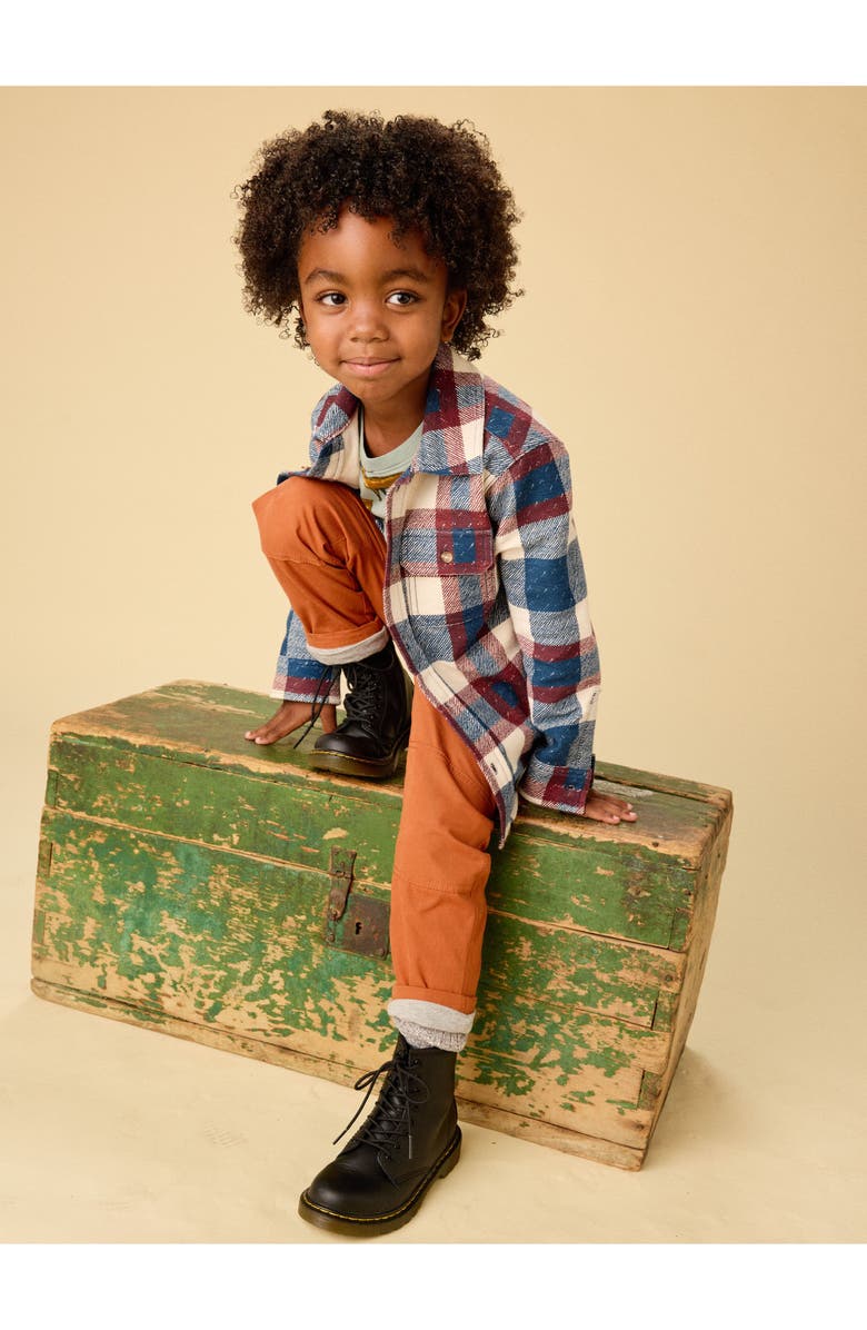 Tea Collection Knit Shacket, Alternate, color, Cappadocia Plaid