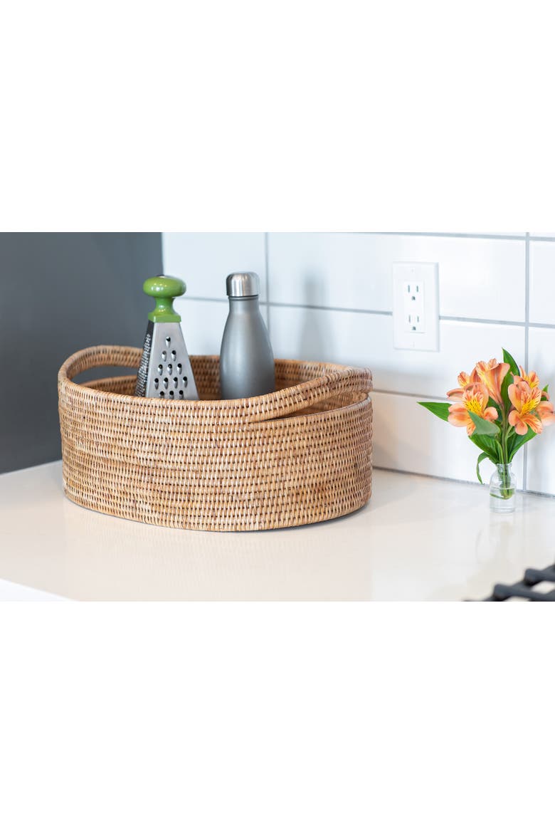 Oval Rattan Basket, Alternate, color, Honey Brown