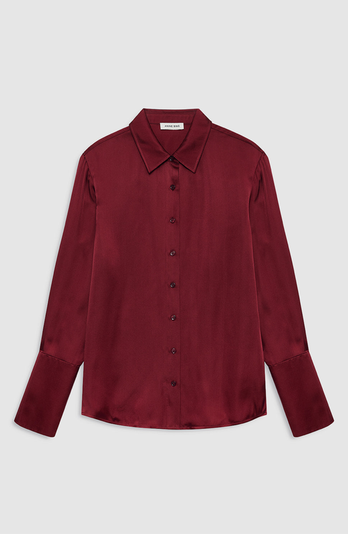 Anine Bing Amanda Shirt In Burgundy