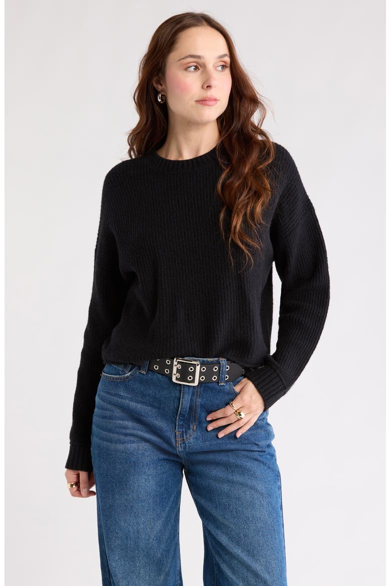 Cozy Crew Pullover Sweater, Main, color, BLACK