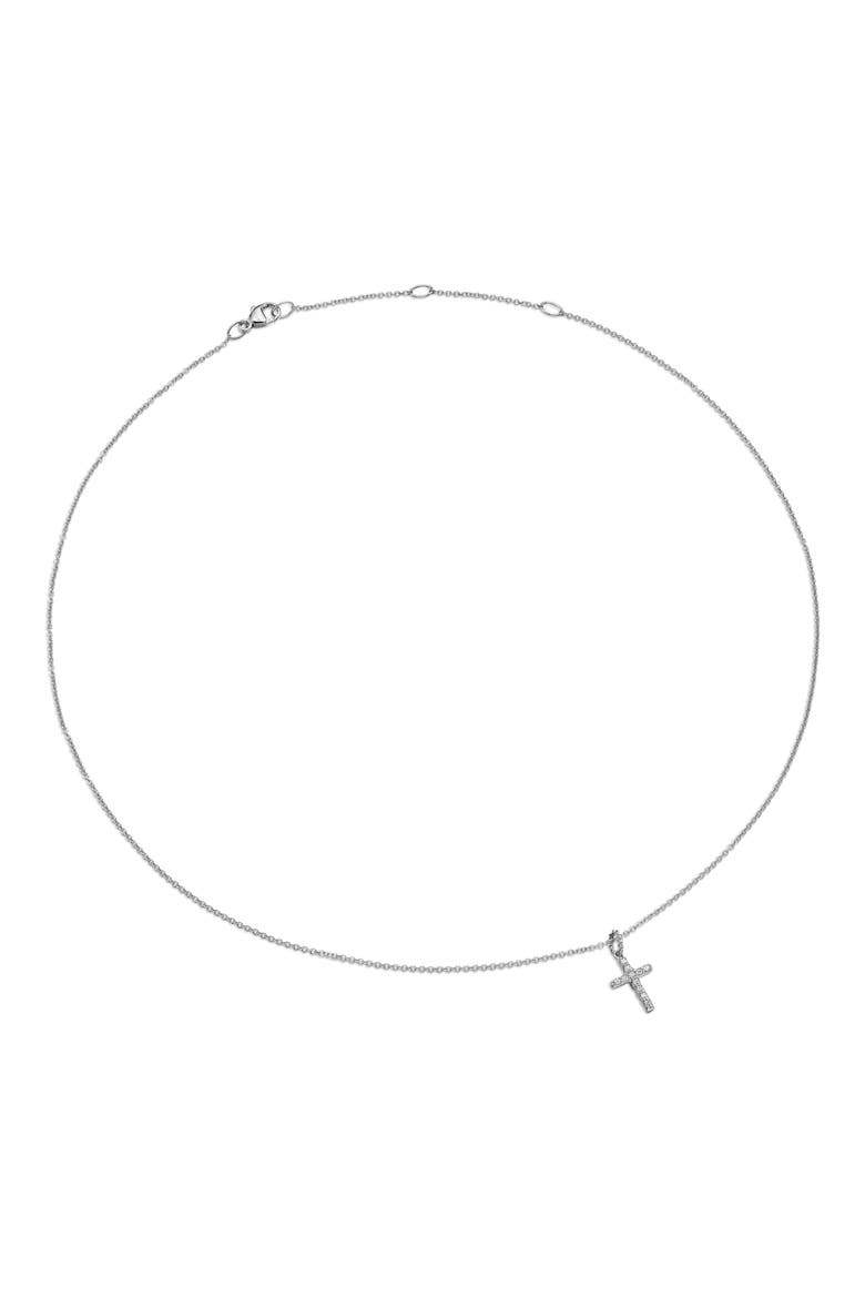 Cable Collectibles Cross Necklace with Diamonds in 18K Gold, Alternate, color, SILVER