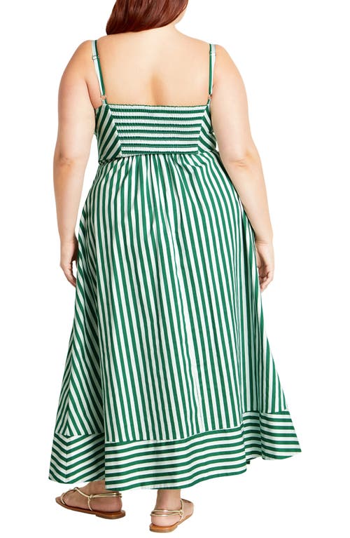 City Chic Zaya Stripe Sleeveless Midi Dress