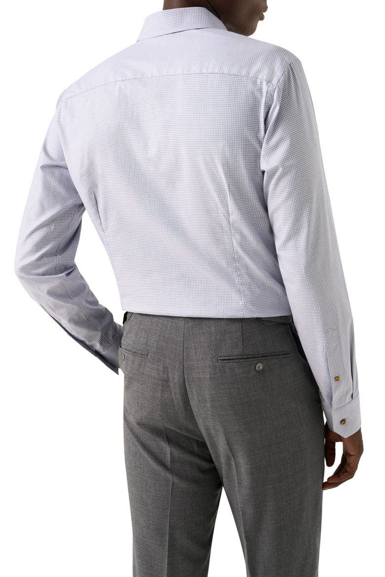 Slim Fit Check Organic Cotton Twill Dress Shirt, Alternate, color, BLUE