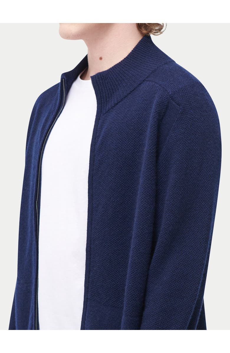 GOBI Mongolian Cashmere High Neck Full-Zip Cashmere Cardigan, Alternate, color, Navy