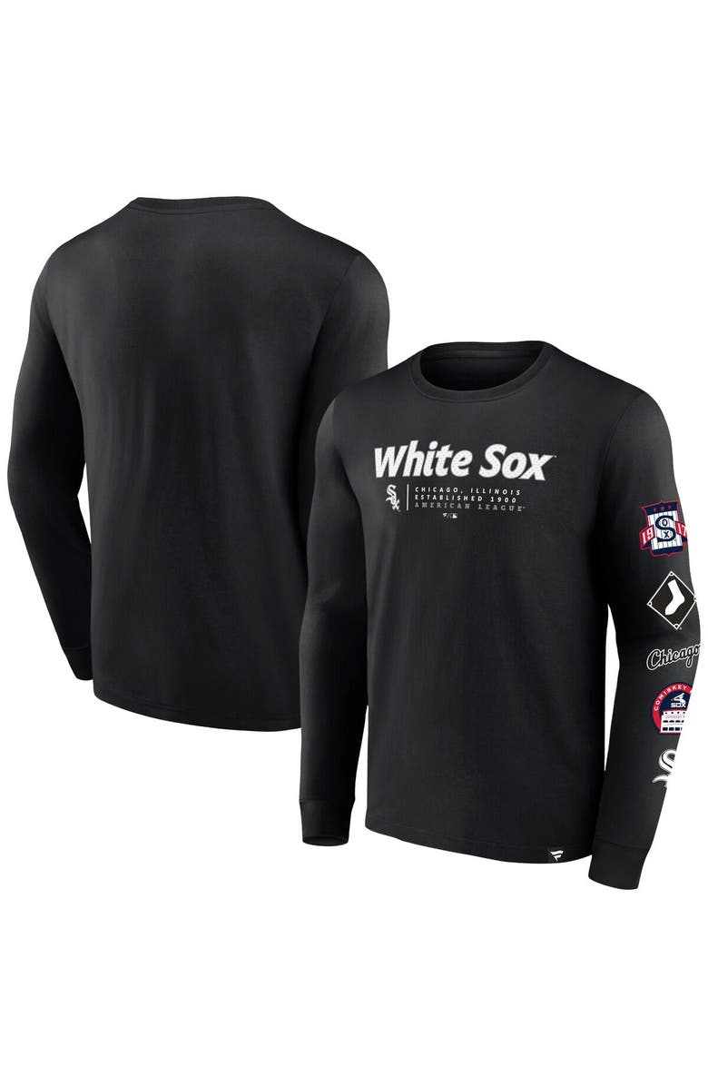 FANATICS Men's Fanatics Branded Black Chicago White Sox Strike the Goal Long Sleeve T-Shirt, Main, color, Black