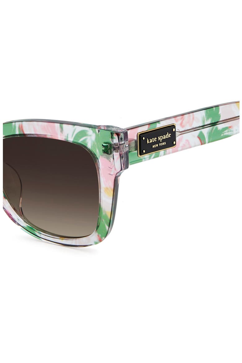 dee 51mm gradient square sunglasses, Alternate, color, CRYSTAL PATTERN/ BROWN