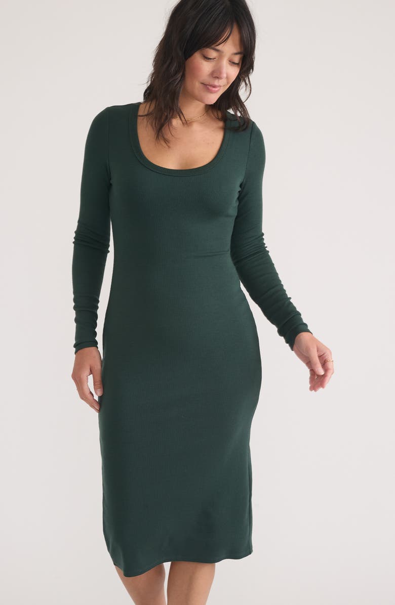 Marine Layer Lexi Long Sleeve Rib Midi Dress, Alternate, color,