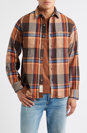 Schott NYC Plaid Flannel Button-Up Work Shirt | Nordstrom