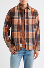 Schott NYC Plaid Flannel Button-Up Work Shirt