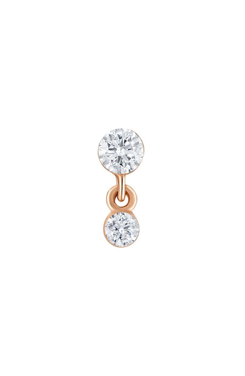 MARIA TASH Invisible Set Diamond Dangle Stud Earring, Alternate, color, Rose Gold