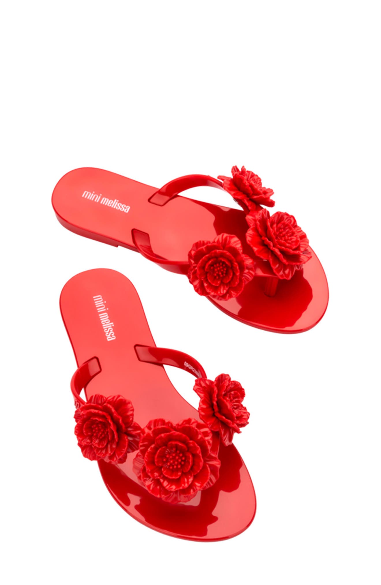 Mini Melissa Kids' Mini Harmonic Springtime Flip Flop, Alternate, color, Red
