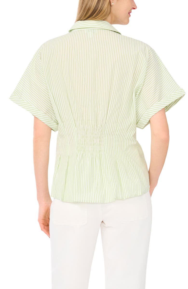 CeCe Pleat Waist Top, Alternate, color, Pale Lime