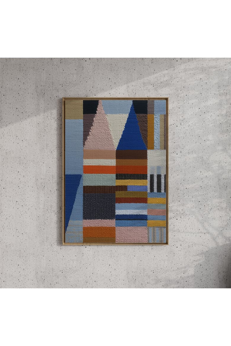 Woven Perspectives No. 04 Geometric Abstract Art Print, Alternate, color, Black Frame - 12x16