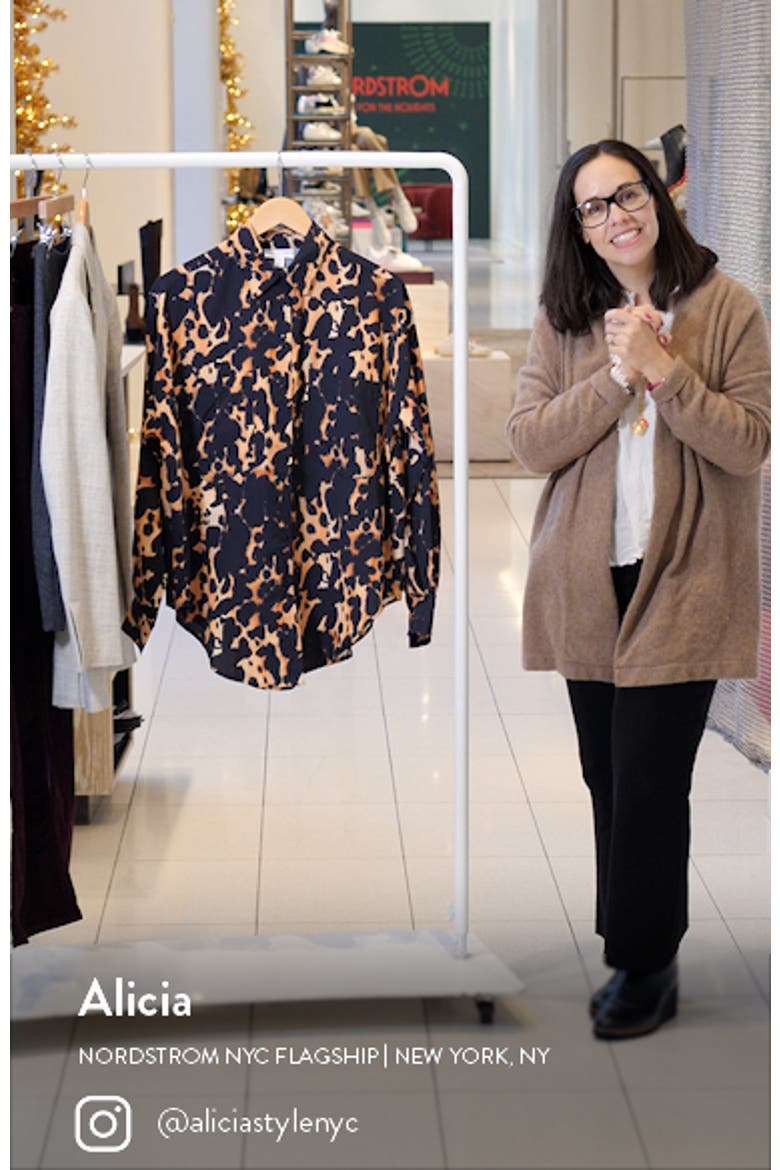 Oversize Animal Print Button-Up Shirt video