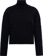 Maison Common Turtle Neck Pullover With Eylet Embroidery